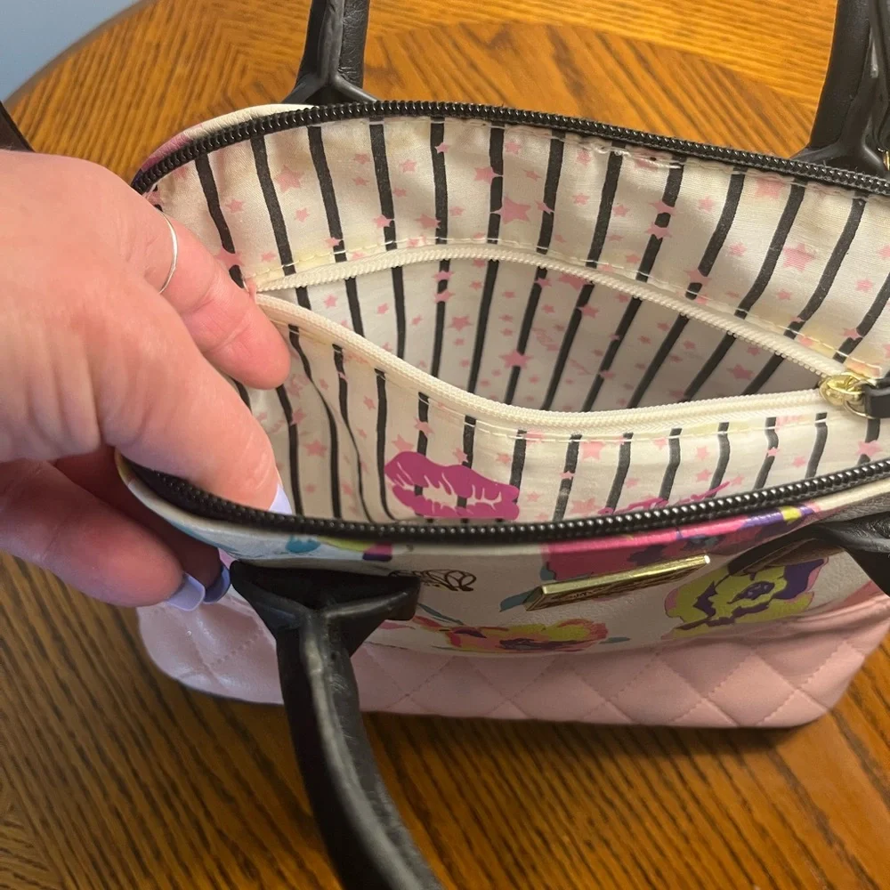 Betsey Johnson Pink Crossbody Bag with Floral Accents - Picture 8 of 9